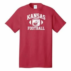 Cheapest 🥰 College 👚 Shirts Range Kansas Jayhawks Arch Football T-Shirt 😍