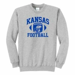 Discount 🧨 College Hoodies & Sweatshirts Range Kansas Jayhawks Arch Football Crewneck Sweatshirt ⭐